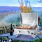 Costway 20,000 BTU Portable Gas Grill with Lid & Handle Top Thermometer Extra Flame Rod